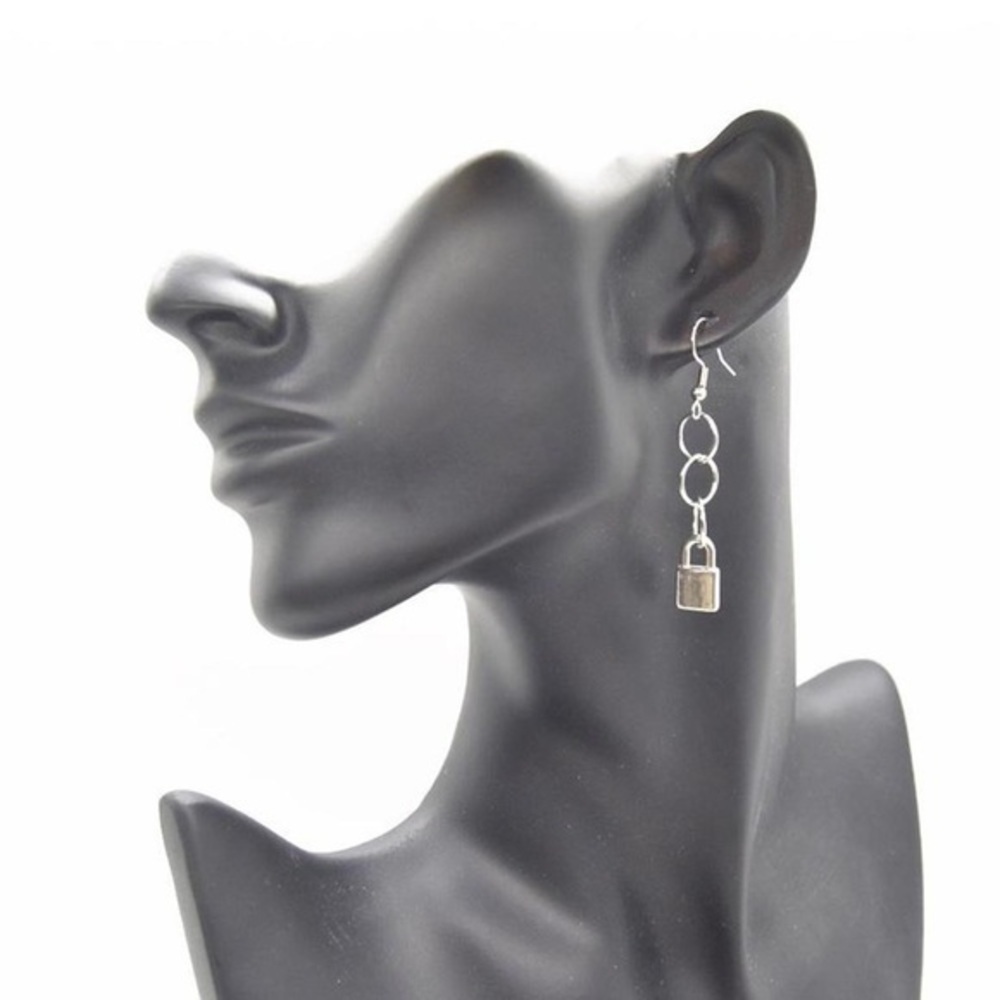 Lock Dangle Earrings - Picture 4 of 4